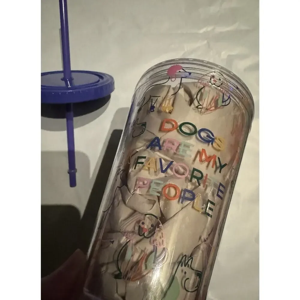 Dog Person Parker Lane Tumbler Cup Straw Dog Are My Favorite People BPA free NEW